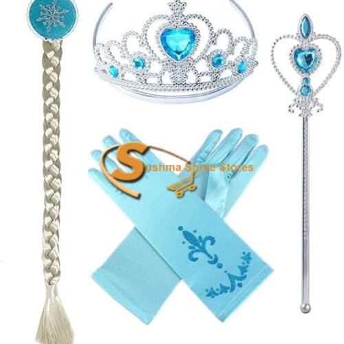 Princes Elsa Accessories With Gloves,western costume For School Annual function/Theme Party/Competition/Stage Shows/Birthday Party Dress