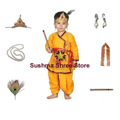 Krishna in Cotton Fancy Dress for Kids