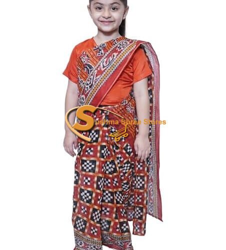 Odisha Sambalpuri Saree Fancy Dress for Kids - No Blouse