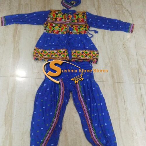 Blue Bandhej Gujrat dress for boys