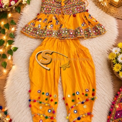 Orange heavy Gujarati dress for boys