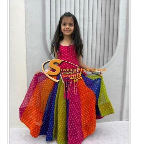 Kids Navratri collection Multicolour lengha