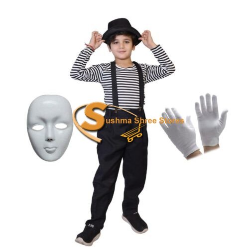 Fun shack Mime Costume Boy/Girl Mime Costume, Mime Costume, French Mime Costume, Mime Halloween Costume