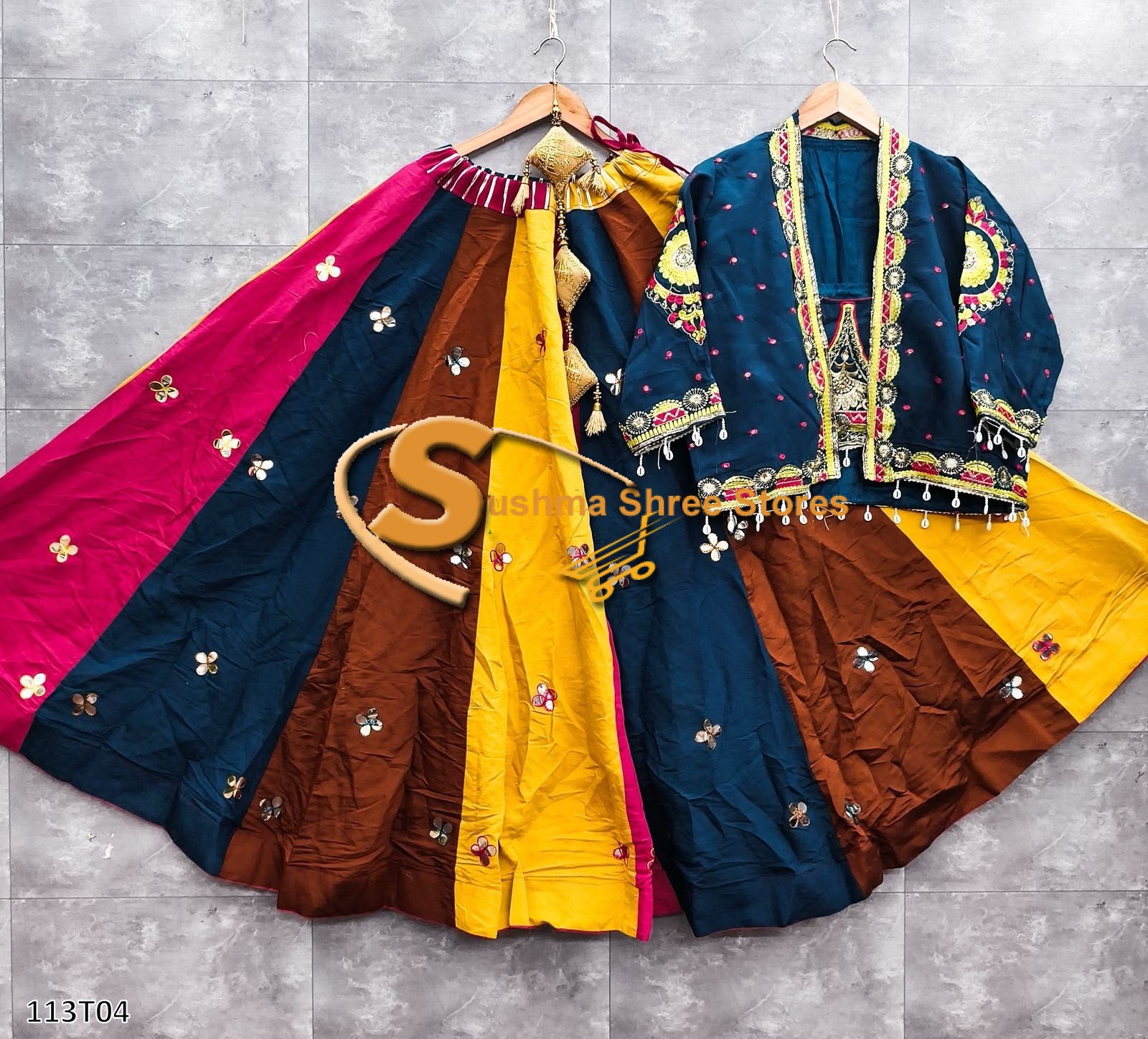 ROMAN SILK Lehenga and Intricately Embroidered Sequance Work Koti - Image 2