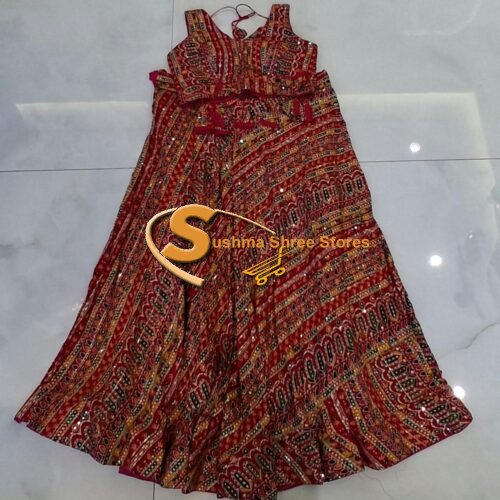 Red Multicolour mix print with designer sleeveless pure cotton blouse