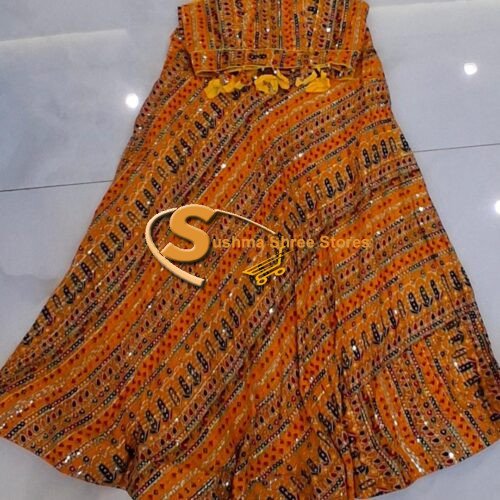 Yellow mix print with designer sleeveless blouse pure cotton