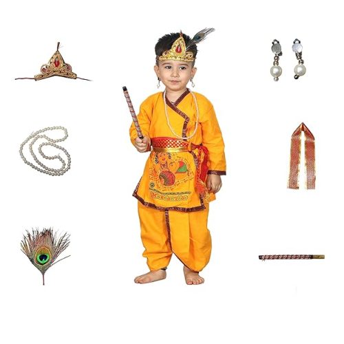 Krishna in Cotton Fancy Dress for Kids