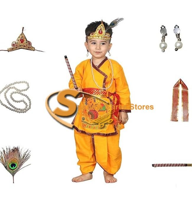 Krishna in Cotton Fancy Dress for Kids